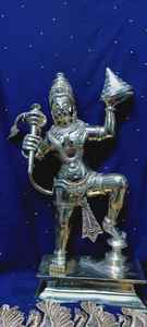 Handcrafted Carved Brass Idols for Home Temple Traditional Hindu Deities <b>Silver</b>-Plated Customized Divine Pooja Home Temples - Product Image 5