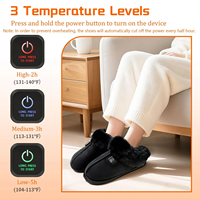 Chaussons chauffants pour hommes et femmes, chauffe-pieds électrique rechargeable, chaussures chauffantes avec batterie 2500 mAh et semelle antidérapante pour la maison