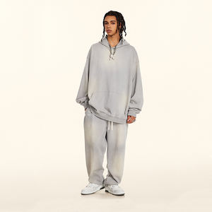 Sudaderas con capucha deportivas personalizadas, chándal deportivo con materiales ecológicos French Terry Hoodie Heavyweight Jogger Set - Product Image 3