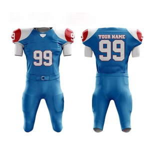 Conjunto de camiseta de fútbol americano de manga corta de diseño personalizado, uniforme transpirable duradero, ropa de equipo de talla grande con características impresas - Product Image 5