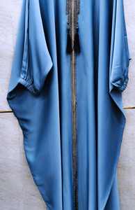 Ropa musulmana tradicional islámica elegante y modesta para mujer hermosa cremallera abierta frontal estilo Abaya Dubai-accesorio incluido - Product Image 3