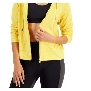 Giacca Retro con Zip Integrale da Donna ID Ideology, in Maglia Ecologica Gialla - Product Image 5