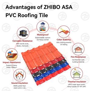 ZHIBO Korrosionsbeständige UPVC ASA Dachziegel Kunstharz PVC Wellblech Dachplatten ROMA Spanischer Stil Villa Hotel Haus - Product Image 3