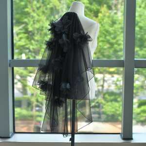 ผ้าคลุมหน้าเจ้าสาว Bridella M178 สีดำ ผ้าตาข่ายเนื้อนุ่ม สวมใส่สบาย หรูหรา ยาวพิเศษ สำหรับงานแต่งงาน ตกแต่งโบสถ์ ประดับมุก สำหรับงานปาร์ตี้ งานพรอม - Product Image 6