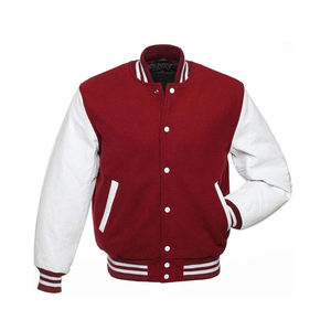 Chaqueta de béisbol de lana con cuello levantado de invierno para hombre personalizada de alta calidad estilo Varsity Letterman Chenille bordado estampado Logo lienzo - Product Image 2