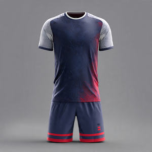 Uniformes de Entrenador de Fútbol de Poliéster 100%, Camiseta y Pantalones Cortos de Fútbol con Estampado Personalizado, Uniforme de Fútbol con Estampado OEM de Dos Piezas - Product Image 3