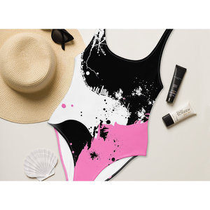 Maillot de bain une pièce taille haute pour femme, col rond, respirant, avec logo personnalisé, impression numérique, motif fruits, taille XL - Product Image 2