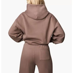 Nueva moda de mujer de algodón polar señoras chándales conjunto logotipo personalizado Slim Fit ropa de entrenamiento mujeres chándal - Product Image 2