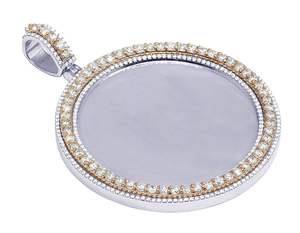 Pendentif personnalisé en argent sterling S925 de style hip hop avec diamant rond en moissanite bijoux à mémoire personnalisée - Product Image 2