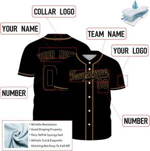 Maillot de baseball personnalisé OEM ODM fournisseur uniforme d'équipe pour hommes femmes maillot de baseball à séchage rapide pour jeunes avec logo brodé - Product Image 5