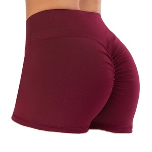 Cintura alta en forma de corte en V, costura trasera, diseño de cintura cruzada delantera, pantalones cortos de Yoga, pantalones cortos de motorista para mujer - Product Image 3