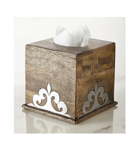 Boîte à mouchoirs en bois de Style classique dessus de table décorer article accessoires de cuisine à domicile support de boîte à mouchoirs en bois - Product Image 6