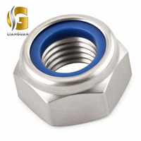 Écrou hexagonal à insert nylon bleu en acier inoxydable Guanlian, plaqué zinc, acier au carbone, DIN 985, écrou Nyloc métrique