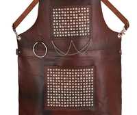 Tablier de cuisine sans manches en cuir véritable, vert vintage, ignifuge, réutilisable, haute qualité, couleur personnalisable