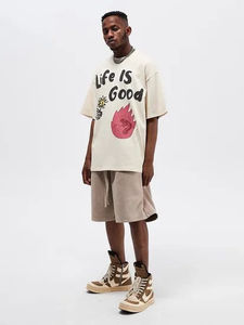 2025 vêtements conception personnalisée et Logo 100% coton hommes et femmes surdimensionné courbe cou lourd impression graphique DTG t-shirts - Product Image 5