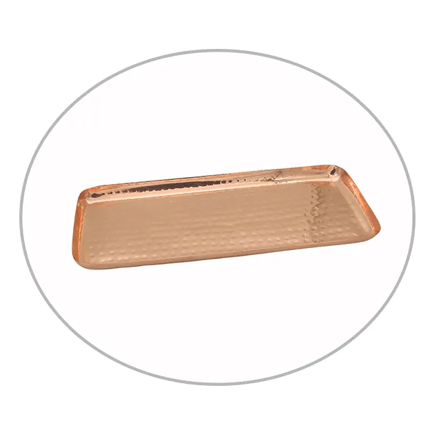 Geprägtes Design Großhandel individuelles Design rechteckige Form Speisen serviertablett Kupfer servierplatte Kupfertablett zum besten Preis