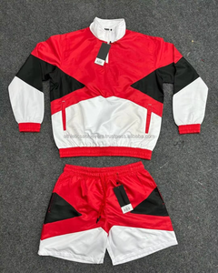 Vente en gros Ensemble coupe-vent short personnalisé pour hommes Coupe décontractée Ensemble de survêtement en nylon coupe-vent respirant solide pour l'été - Product Image 1