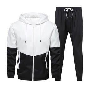 Estilo para el hombre activo Chaqueta y pantalones deportivos de retales casuales cómodos para hombres Chándal en estilo único - Product Image 2