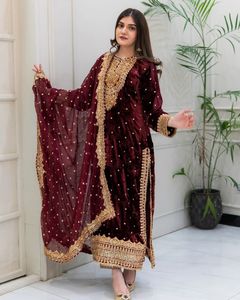 New Designer Heavy Work Dupatta Indian & Pakistani Clothing Heavy Velvet <b>Top</b> for Party Wear <b>Viscose</b> Velvet <b>Top</b> with Heavy Work - Product Image 2