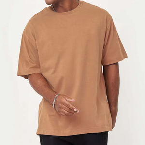 Camiseta elegante de algodón pesado para hombre, camiseta lisa en blanco con logotipo personalizado de gran tamaño Boxy Fit 100% algodón o poliéster/algodón para hombre - Product Image 3