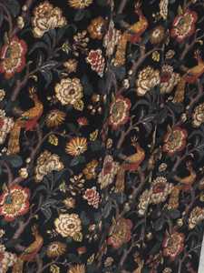 Cortina de terciopelo estilo vintage con estampado floral negro, tamaño personalizado, en cualquier tamaño, cortinas de terciopelo 100% algodón, algodón de alta calidad - Product Image 5