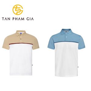 Nouveaux polos pour hommes T-shirt à sublimation en polyester Polo durable avec patchwork de couleur contrastée Vêtements pour hommes en gros - Product Image 1