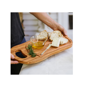 Living Room Household Round Acacia Wooden <b>Serving</b> <b>Tray</b> <b>with</b> <b>Handles</b> Top Design Dinnerware Plates <b>Serving</b> <b>Tray</b> for Sale - Product Image 2