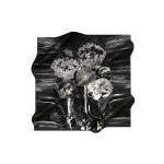 Black Cotton Floral Square Scarf - Product Image 3