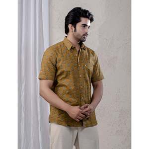 Chemises décontractées à manches courtes imprimées 100% coton pour hommes, tissu popeline respirant, taille XL - Product Image 4