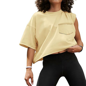 2025 nueva moda Top corto de alta calidad para mujer camiseta de diseño personalizado Top corto 100% Top corto de algodón para mujer - Product Image 1