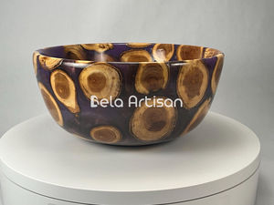 ชามตกแต่งไม้และเรซิ่นสุดหรูสำหรับเสิร์ฟอาหารและผลไม้บนโต๊ะอาหารของคุณ - Product Image 4