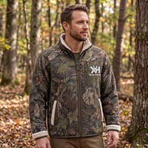 เสื้อแจ็คเก็ตขนแกะลายพรางสำหรับล่าสัตว์ Xelent Huntgear สำหรับผู้ชาย บุซับในเชอร์ปา 340GSM ผ้าสเตรช สำหรับฤดูใบไม้ร่วง/ฤดูหนาว รับผลิตตามสั่ง (OEM) ขายส่ง - Product Image 5