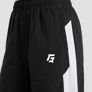 Endurance Black Canvas <b>Trousers</b>-Breathable Oversized Wide Leg Pants <b>Elastic</b> <b>Waist</b> Wrinkled Casual Style for Summer Season XL - Product Image 5