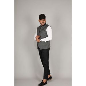 Veste en lin pur manteau de taille pour homme vestes de gilet en lin pur designer - Product Image 4