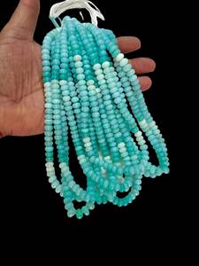 ลูกปัดโอปอลสีน้ำเงินทะเลทรงรอนเดลล์ผิวเรียบสำหรับทำสร้อยข้อมือ สร้อยคอ เครื่องประดับสไตล์ชายทะเล ปี 2026 - Product Image 5