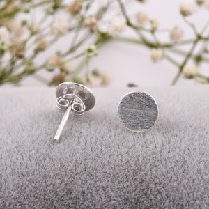 925 Sterling <b>Silver</b> <b>Stud</b> Earring Plain Gold-Plated Fashionable Wedding or Anniversary Party Gift for Women - Product Image 6