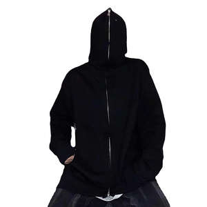 2025 Y2K Street Trend Naijia Men'sWomen's Fleece <b>Hoodie</b> Cross-Border Explosions Face <b>Zip</b>-up Plain Dyed <b>Pocket</b> Winter - Product Image 1