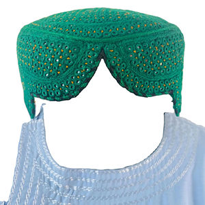 Traditional <b>Formal</b> Mens Afghani Vintage Lace Cap Handmade Pashtun Ethnic Embroidered Cultural Islamic Headwear - Product Image 1