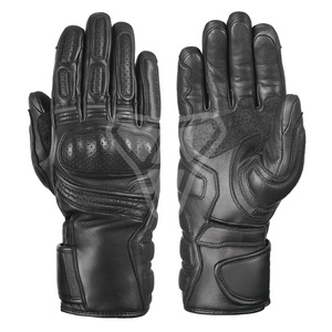 Gants de moto unisexes longs et courts, en cuir, durables, de haute qualité, équipement de protection pour l'hiver - Product Image 1