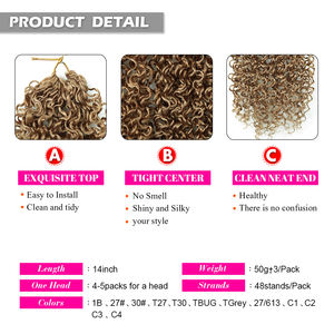 Yanky Twist Crochet Trenzas sintéticas resistentes al calor Extensiones de cabello Pre-Looped Senegalese Curly Passion Todos los colores Adecuado - Product Image 3