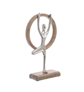 Décoration d'intérieur en bois et en métal, pièce de décoration de table, danseuse romantique dans un cadre rond, figurine, cadeau de mariage, cadeau de la Saint-Valentin - Product Image 6