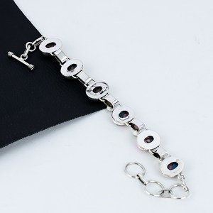 Natural King <b>Man</b> Spiny Moonstone Vintage Charm Bracelet 925 <b>Sterling</b> <b>Silver</b> Handmade Gift - Product Image 4