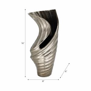 Jarrones de Metal con Acabado Plateado de Estilo Antiguo para Decoración del Hogar, Sala de Estar, Mesa de Exhibición y Detalles Clásicos de Interior - Product Image 3