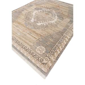 Alfombra de Lana Anudada a Mano Clásica Azul Tomillo 9x12 Rectangular con Patrón de Medallón para Sala de Estar, Dormitorio o Pasillo Local-1066 - Product Image 2