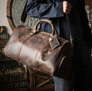 Weekender Bag Leather Overnight Bag for Me Computer Sling Gifts for Him Leather <b>Briefcase</b> Man - Product Image 3