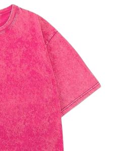 Camiseta Unisex Extra Grande de Algodón Lavado Rosa Intenso, Estilo Vintage, Hombros Caídos, Ropa de Calle, Informal de Verano, Camiseta Unisex - Product Image 2