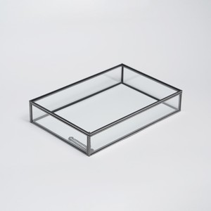 Boîte en verre d'excellente qualité Organisateur de bijoux anthracite noir Vitrine de photo - Product Image 3