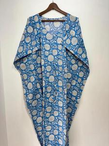 ชุดเดรสผ้าคอตตอนพิมพ์ลายสไตล์อินเดียน้ำหนักเบาใส่สบายชุดชายหาดชุดคลุมยาวถึงพื้นเอวธรรมชาติ - Product Image 4