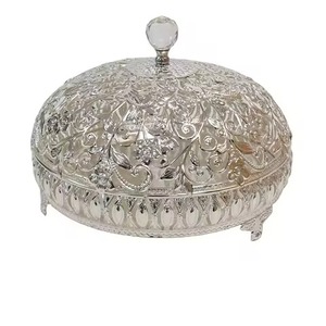 ชามอลูมิเนียมสำหรับวันและของว่างสุดหรูพร้อมฝาปิดดีไซน์เนอร์และลูกบิดคริสตัลสำหรับเสิร์ฟของหวาน - Product Image 1