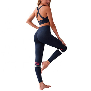 OEM ODM Ensemble de yoga sans couture Vêtements de sport pour femmes Vente en gros Ensemble de fitness et de gym en deux pièces avec pantalon et soutien-gorge Fournisseur Logo personnalisé - Product Image 4